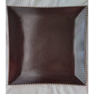 Italian Platter Brown Stitch Mario Batali 12” square decorative dinnerware